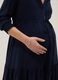 Maternity Blue Dress in Pure Viscose with Mandarin Collar_3