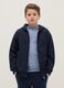 Boy's blue hoodie in pure cotton with oversized fit and zip_0
