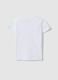 Girls' white cotton t-shirt with cat print, regular fit_1