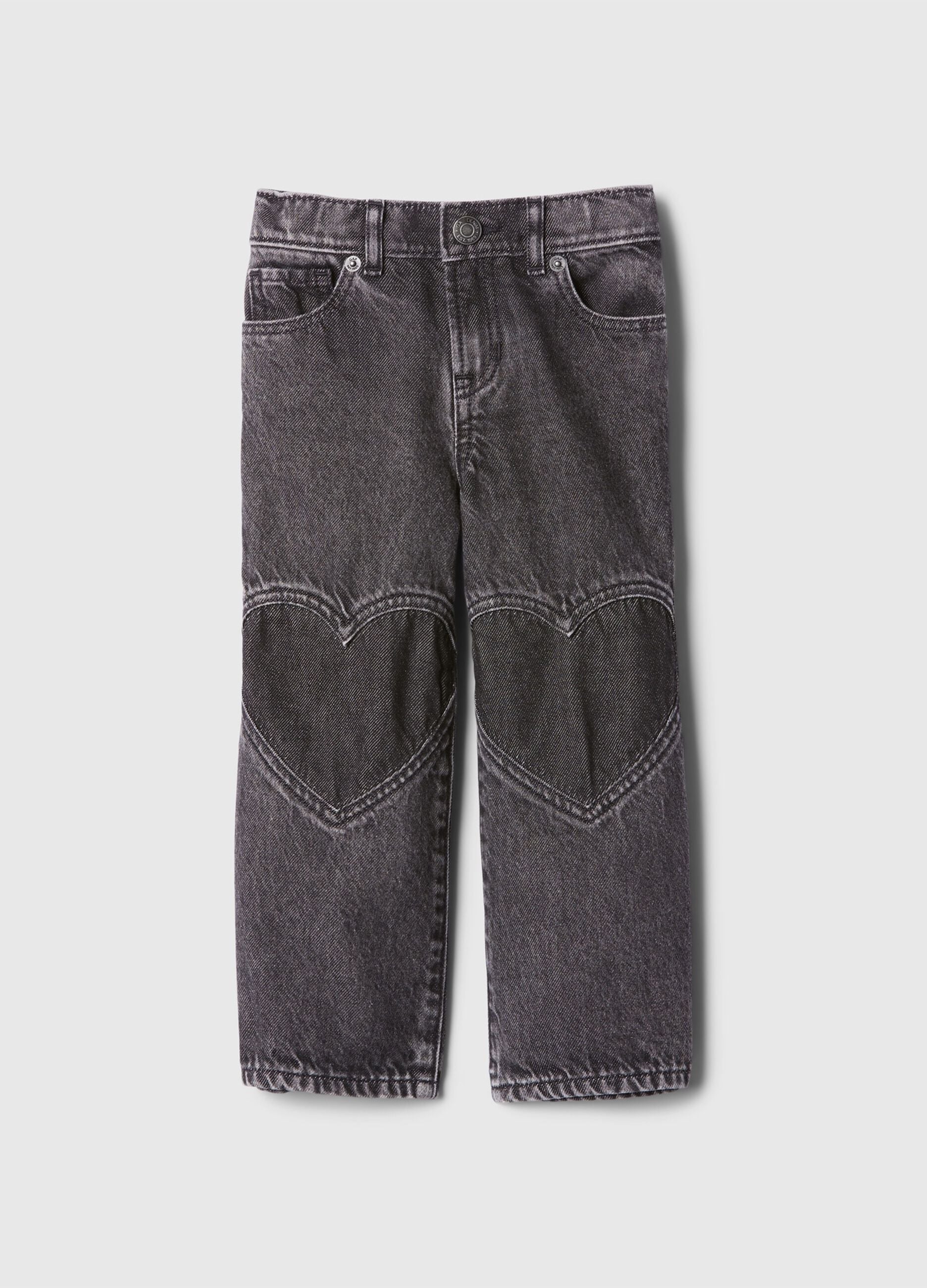 Straight-fit jeans with hearts