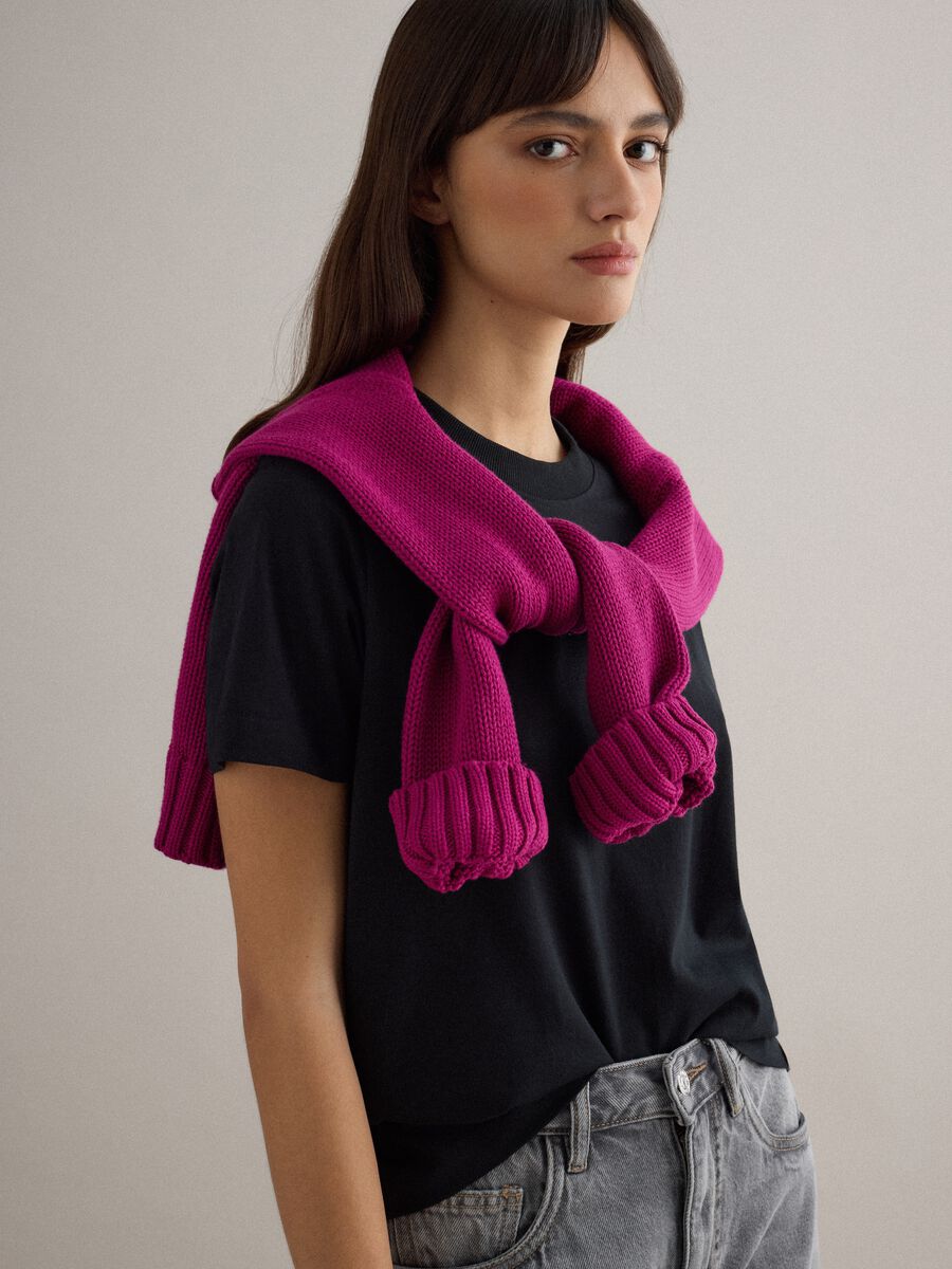 T-shirt nera regular fit in puro cotone Supima_1