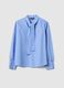 Multicolour striped shirt in pure cotton regular fit with band collar_4