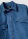 Regular fit blue denim pure cotton shirt_5