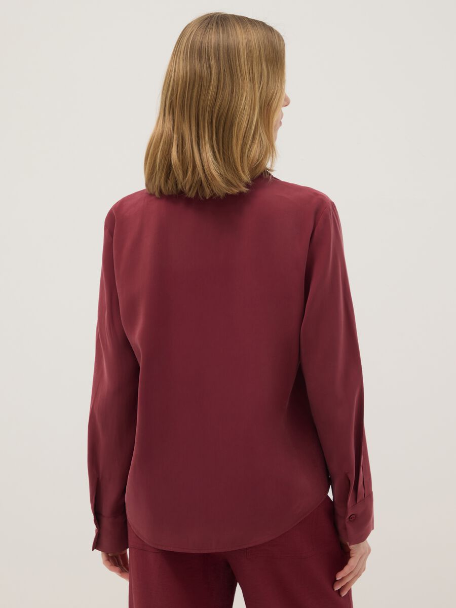 Red long-sleeve viscose blend shirt regular fit_2