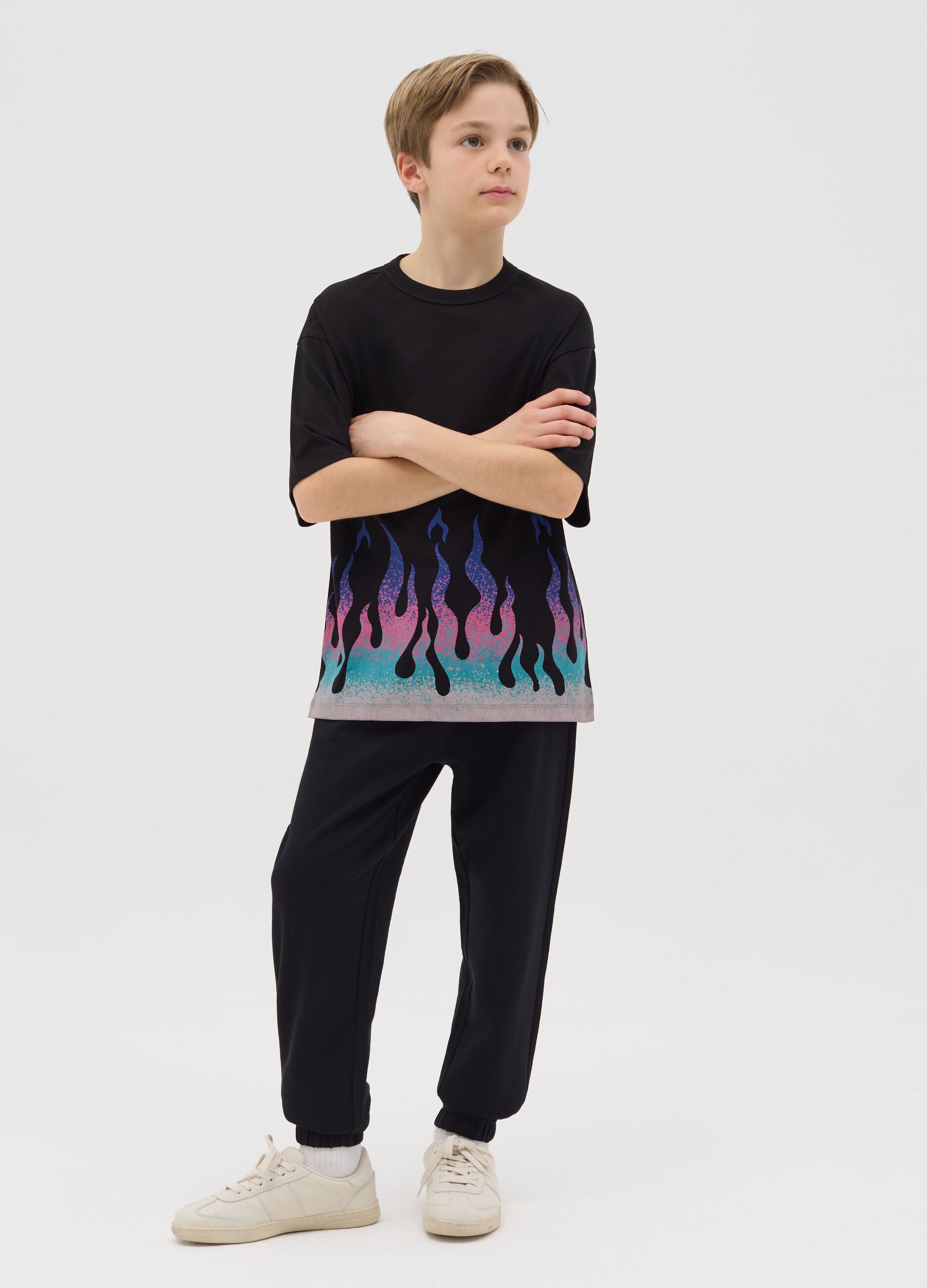Cotton joggers with drawstring