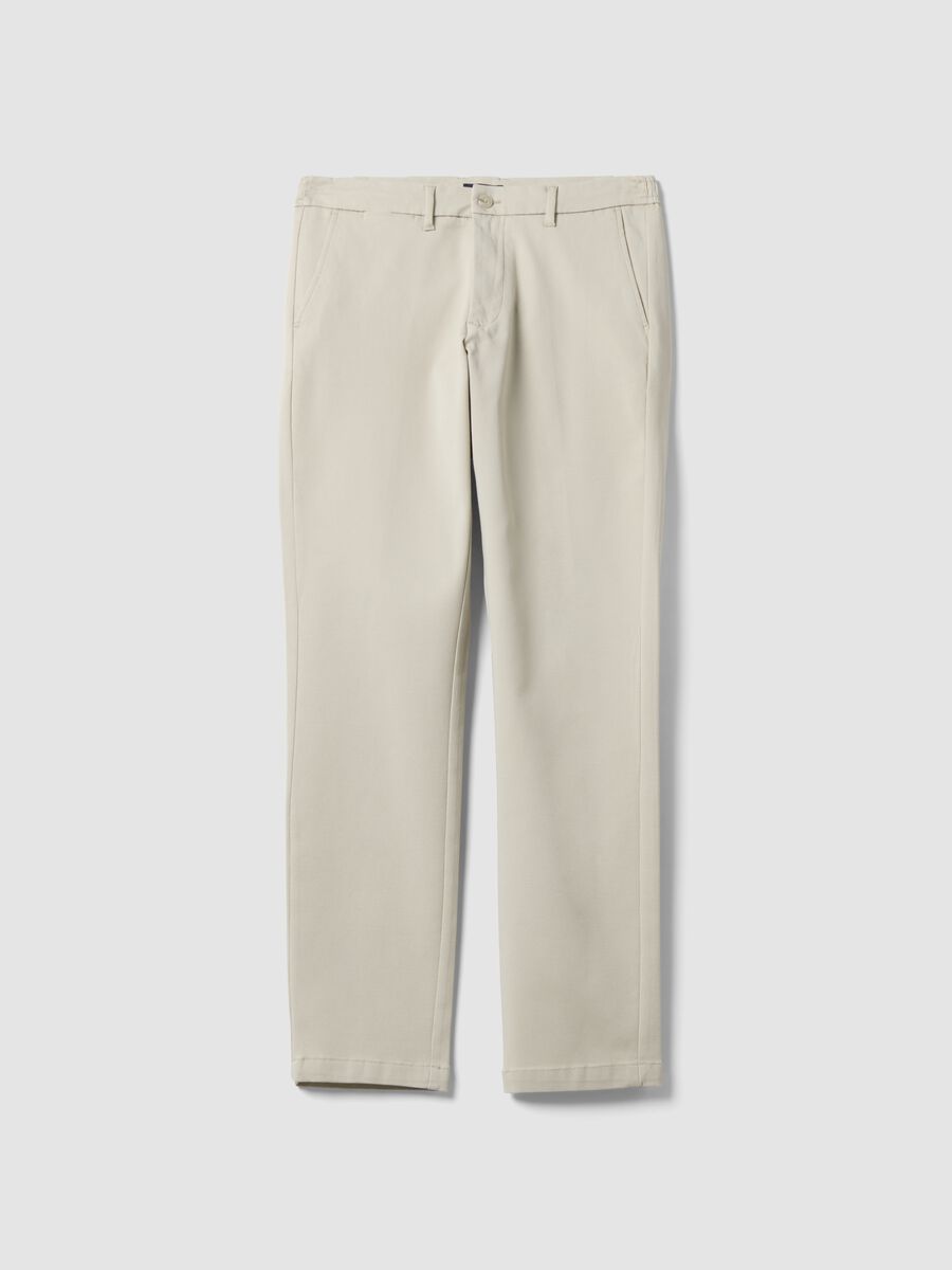 Pantaloni chino grigio in lyocell e cotone elasticizzato slim fit_0