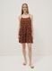 Brown polka-dot dress in pure viscose_0