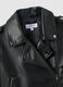 Black biker jacket regular fit with metallic details and diagonal zip_6