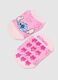 Non-slip pink cotton blend socks for girls with patterns_2