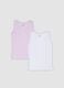 2-pack of multicolour girls&rsquo; organic cotton crew-neck vests_0