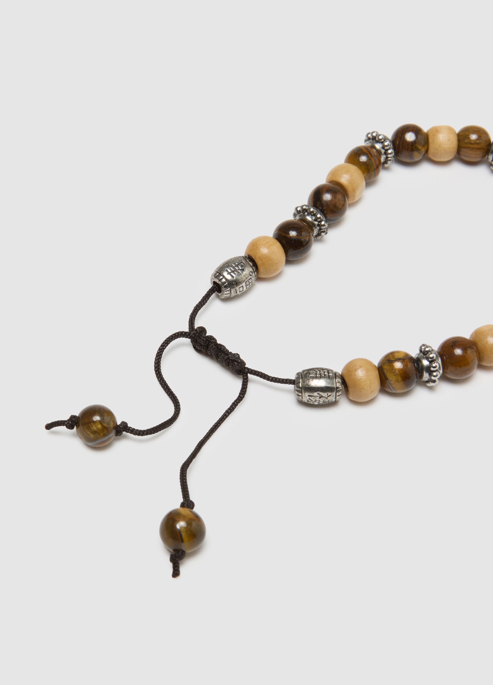 Adjustable Bracelet with Multicolour Natural Stones