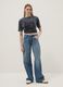 Grey pure cotton relaxed fit T-shirt with print_1