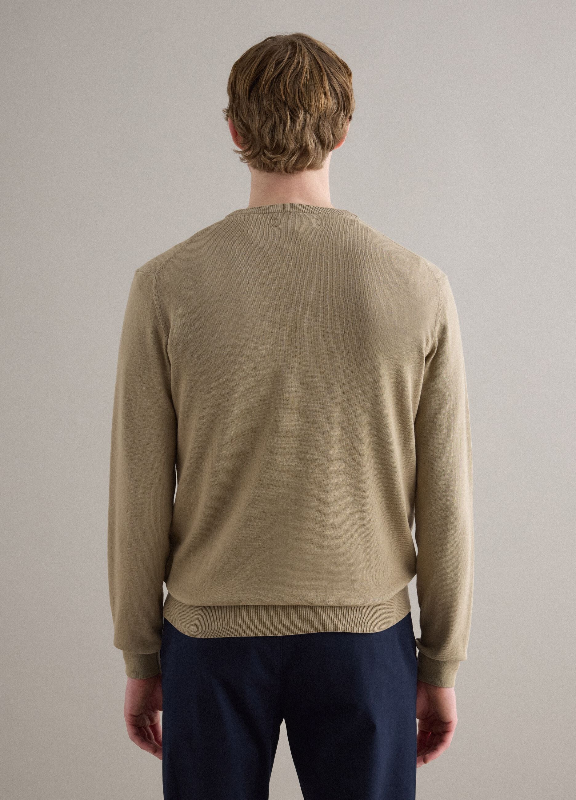 Beige sweater in pure cotton