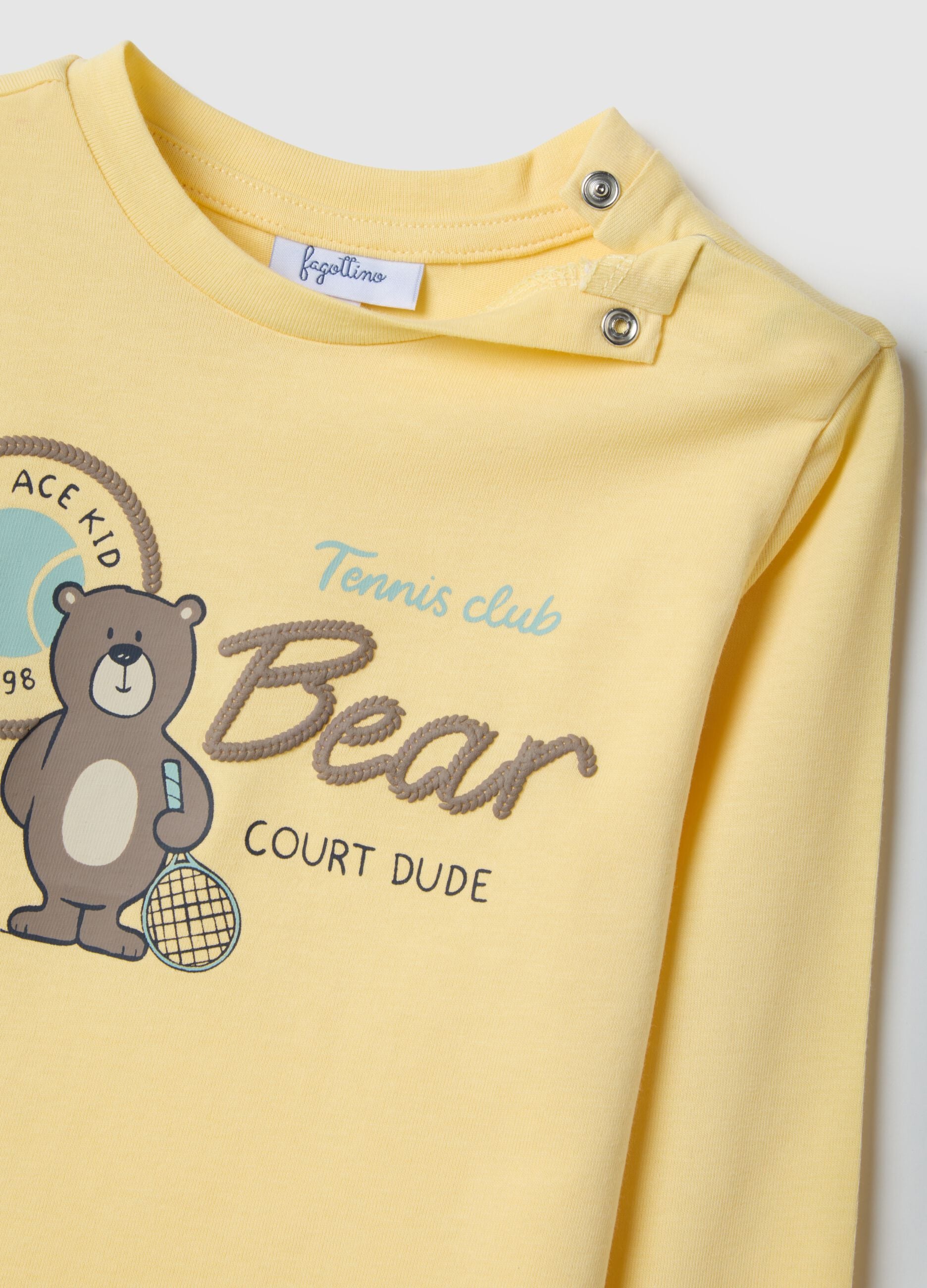 Yellow pure cotton regular fit t-shirt for boys