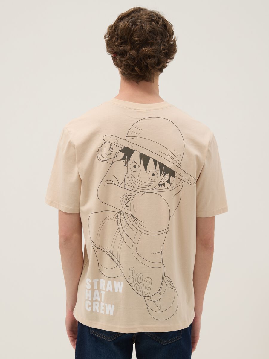 Beige pure cotton One Piece print T-shirt, relaxed fit_2