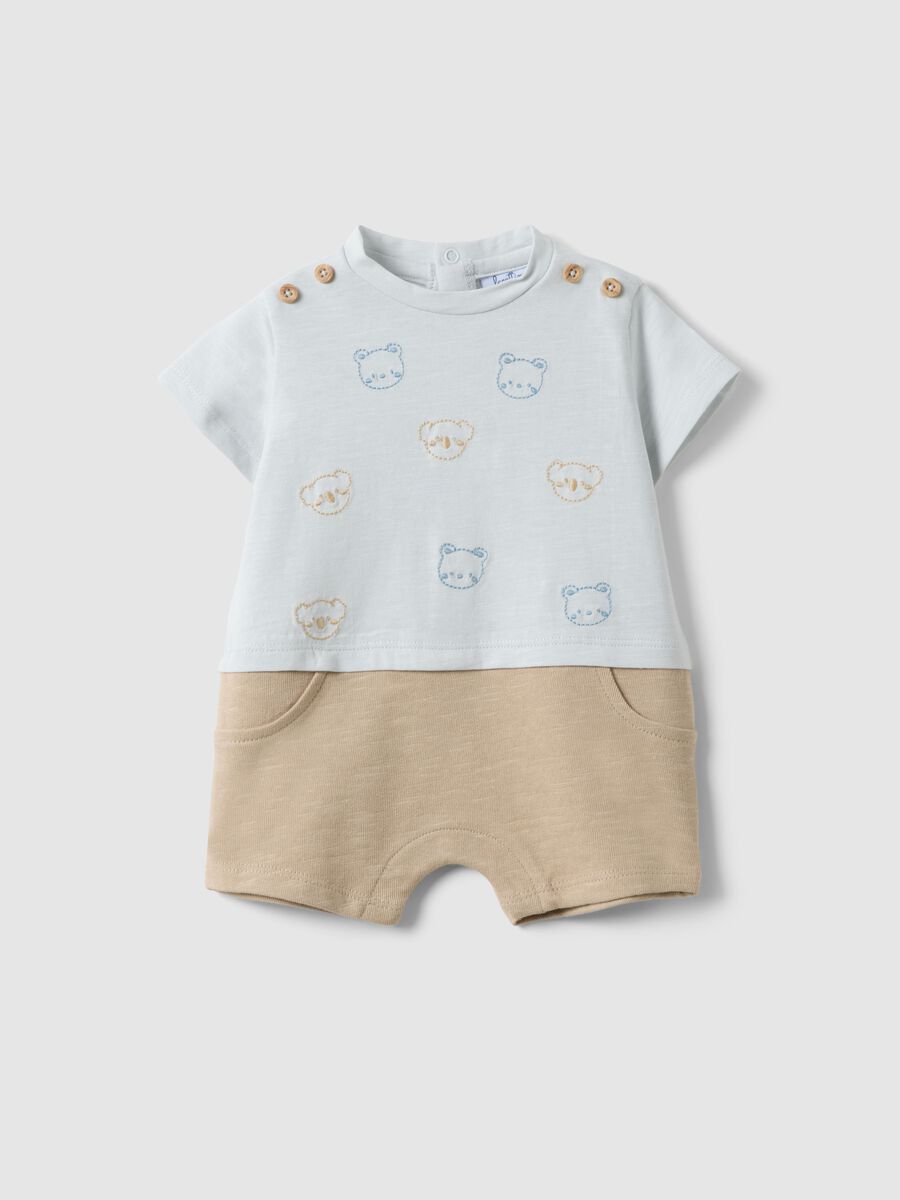 Multicolour pure cotton baby romper with embroidery_0