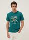 Green short-sleeve pure cotton T-shirt, regular fit_0