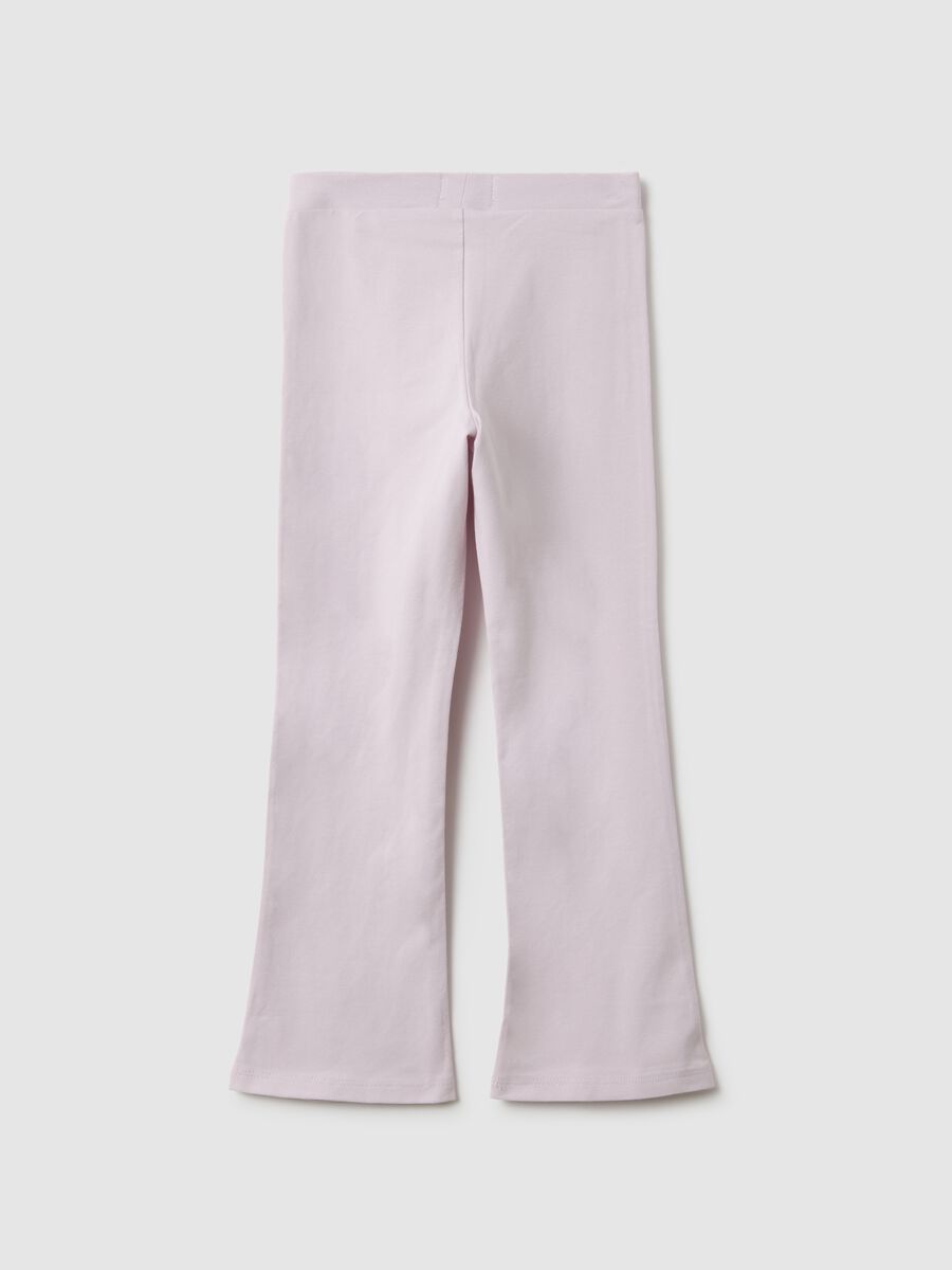 Pink stretchy cotton regular fit leggings for girls_1