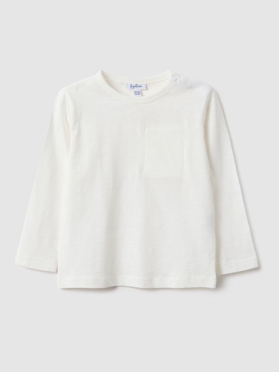 White long sleeve pure cotton t-shirt for boys regular fit_0