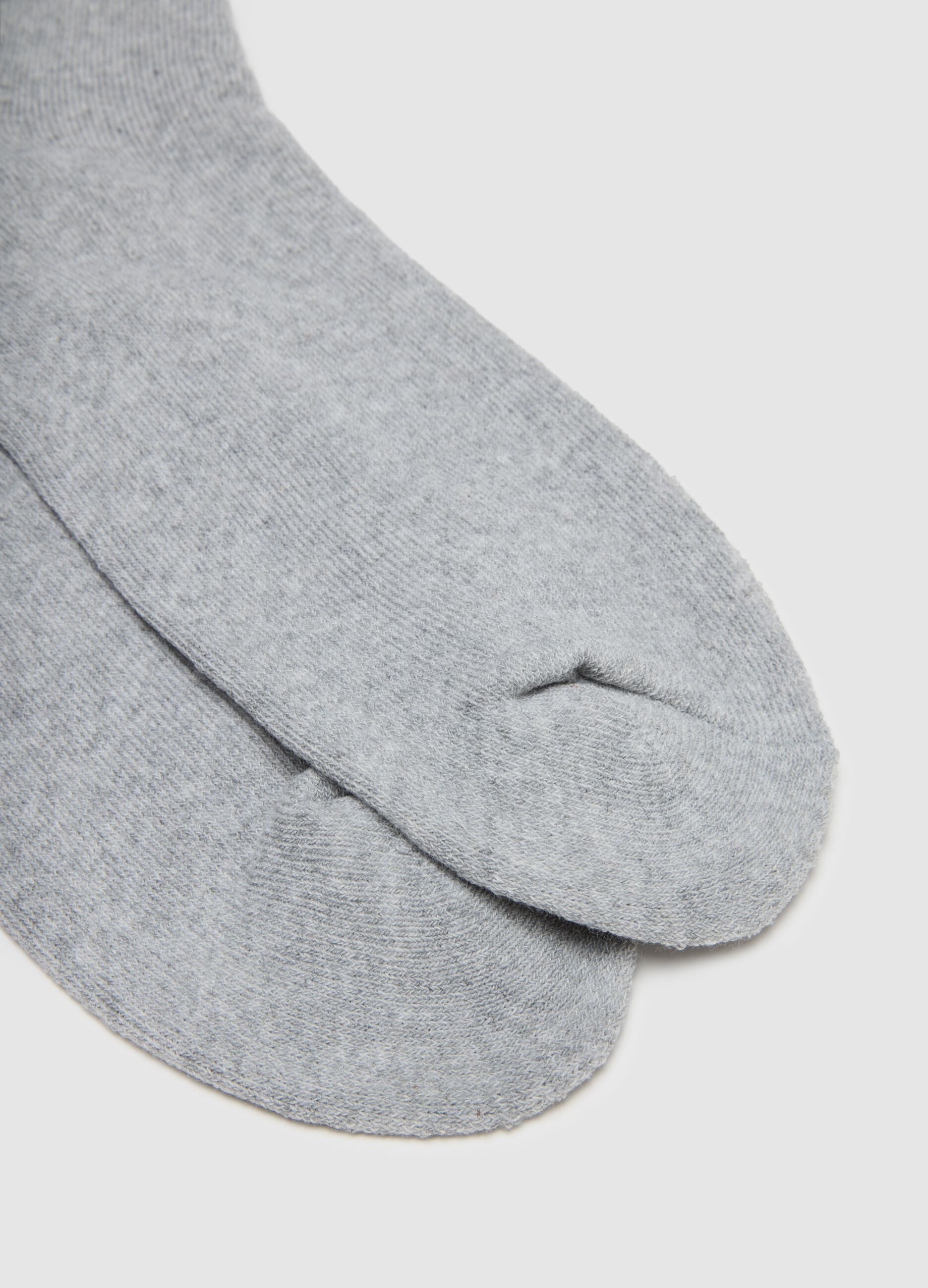 Tripack of grey sports socks in stretch cotton