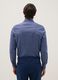 Blue stretch cotton shirt with micro checks, slim fit_2