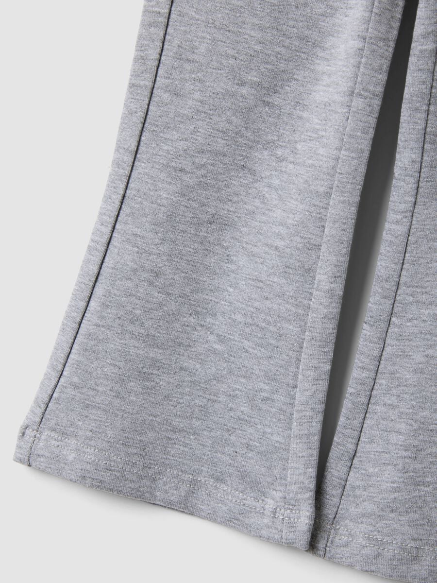 Girls&rsquo; grey flared leggings in organic cotton and stretch viscose_3