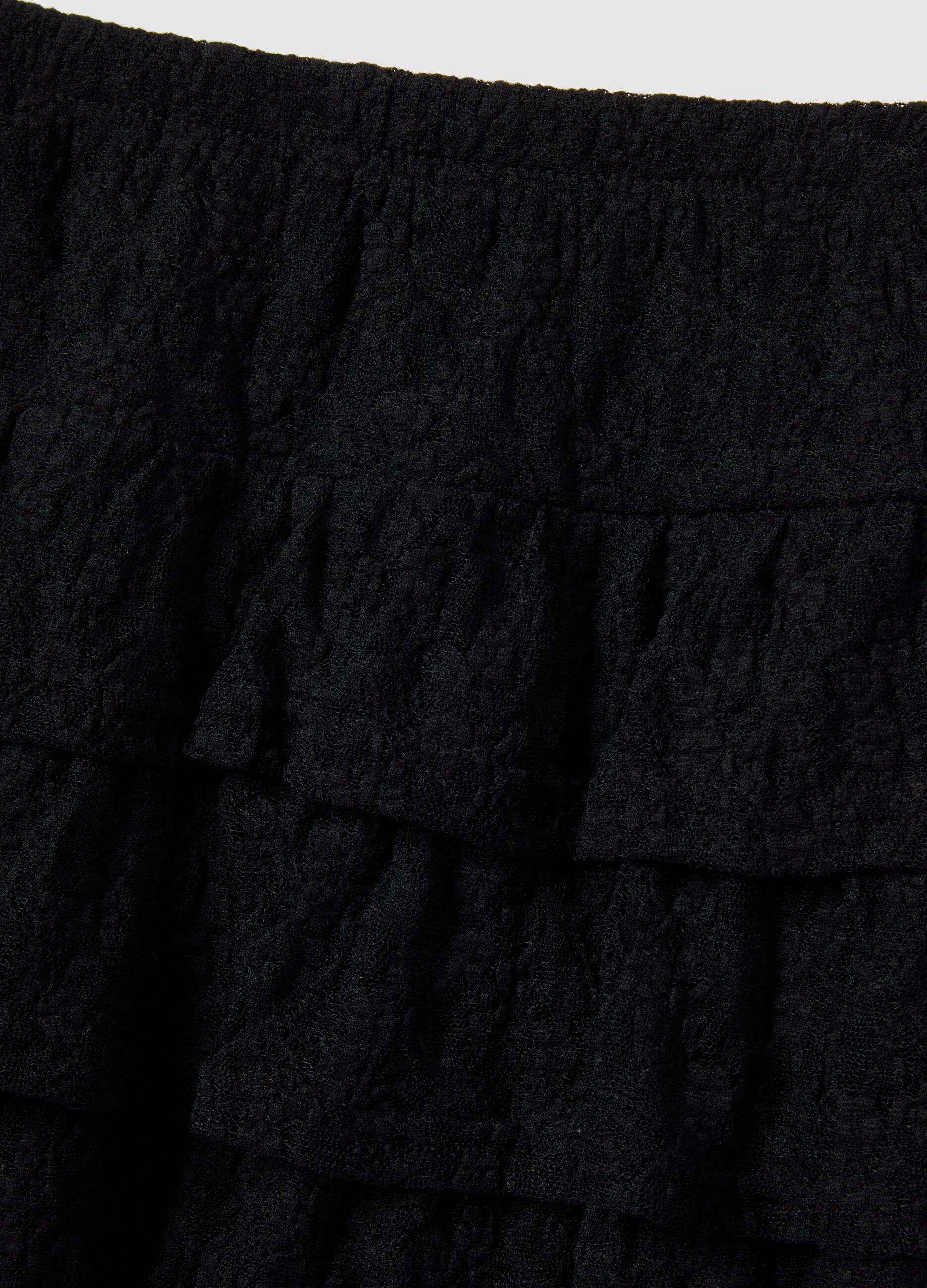 Black Lace Mini Skirt Regular Fit