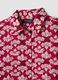 Red long pure-cotton shirt with floral print_5