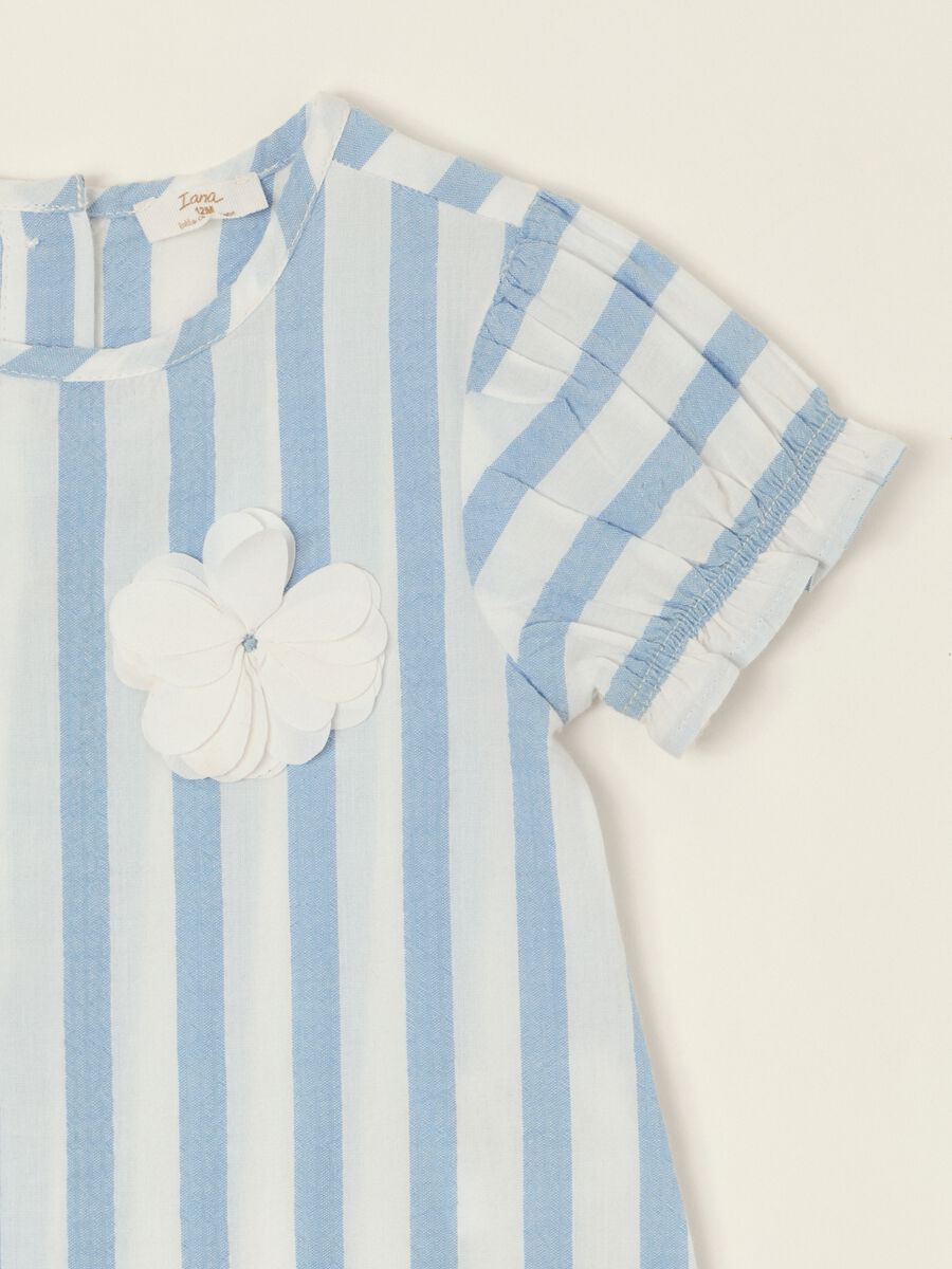 Blue striped pure cotton baby top_1