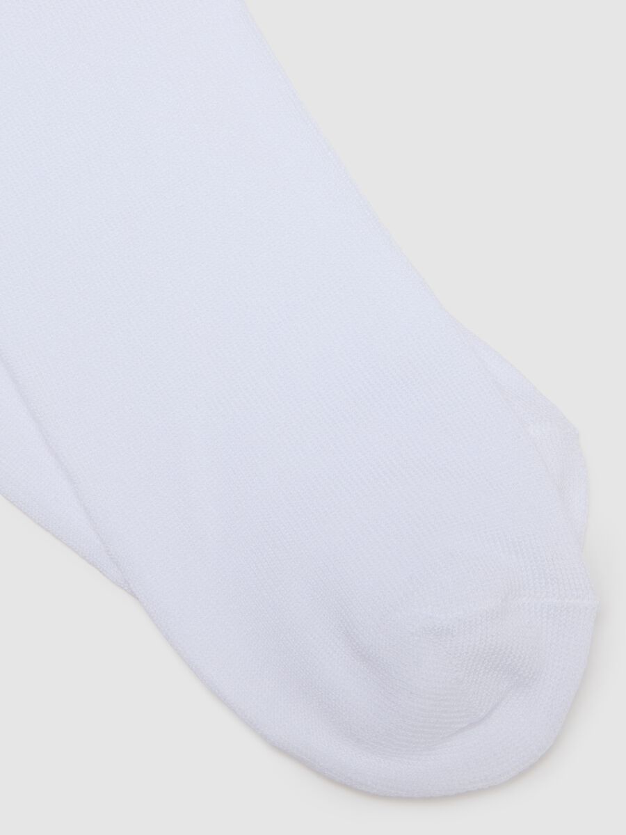 Tripack of low-cut white cotton blend socks regular fit_1