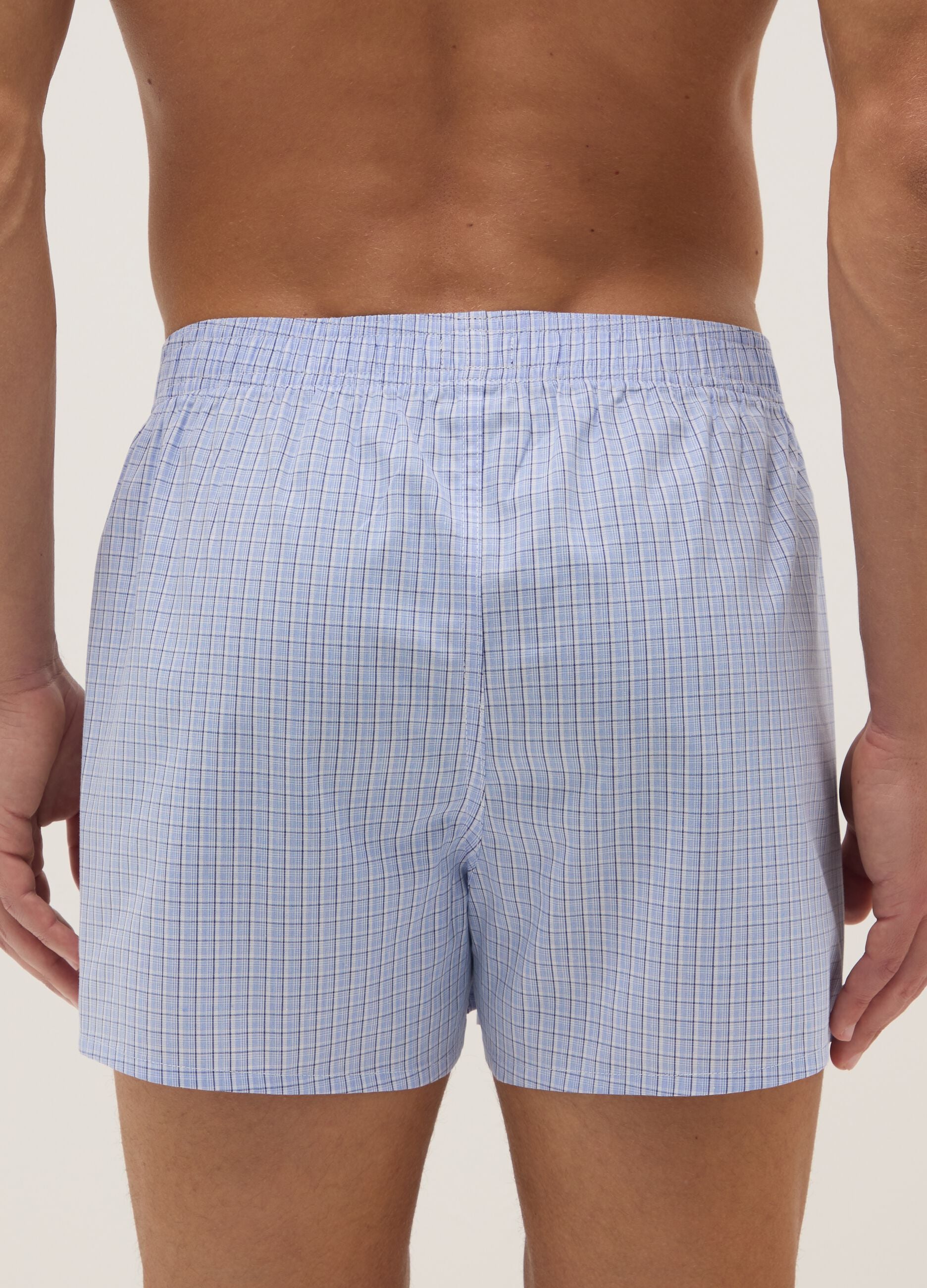 Twin-pack of regular fit light blue cotton boxers