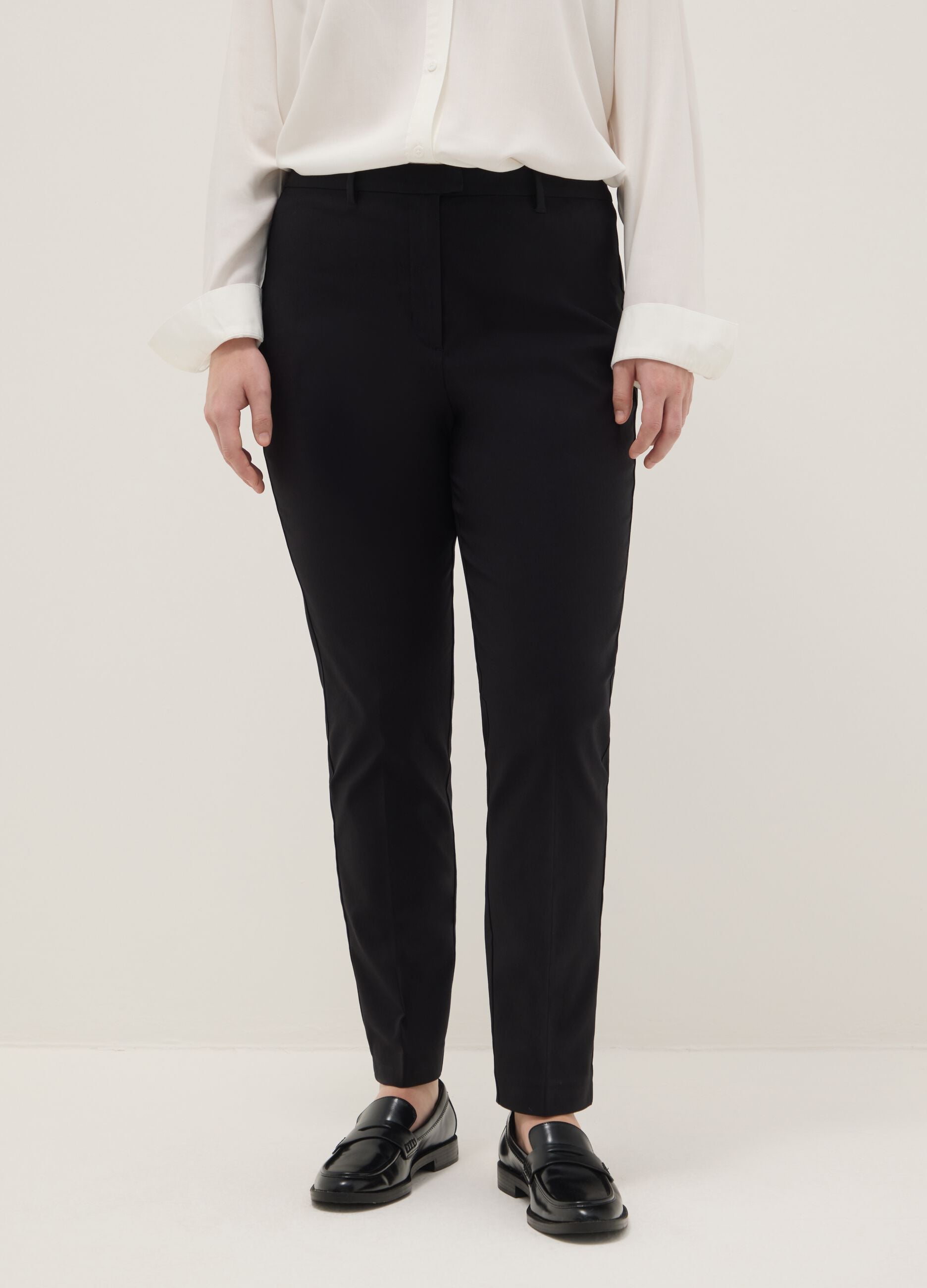 Black skinny viscose blend leggings