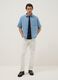 Sky blue denim pure cotton oversized fit shirt_0