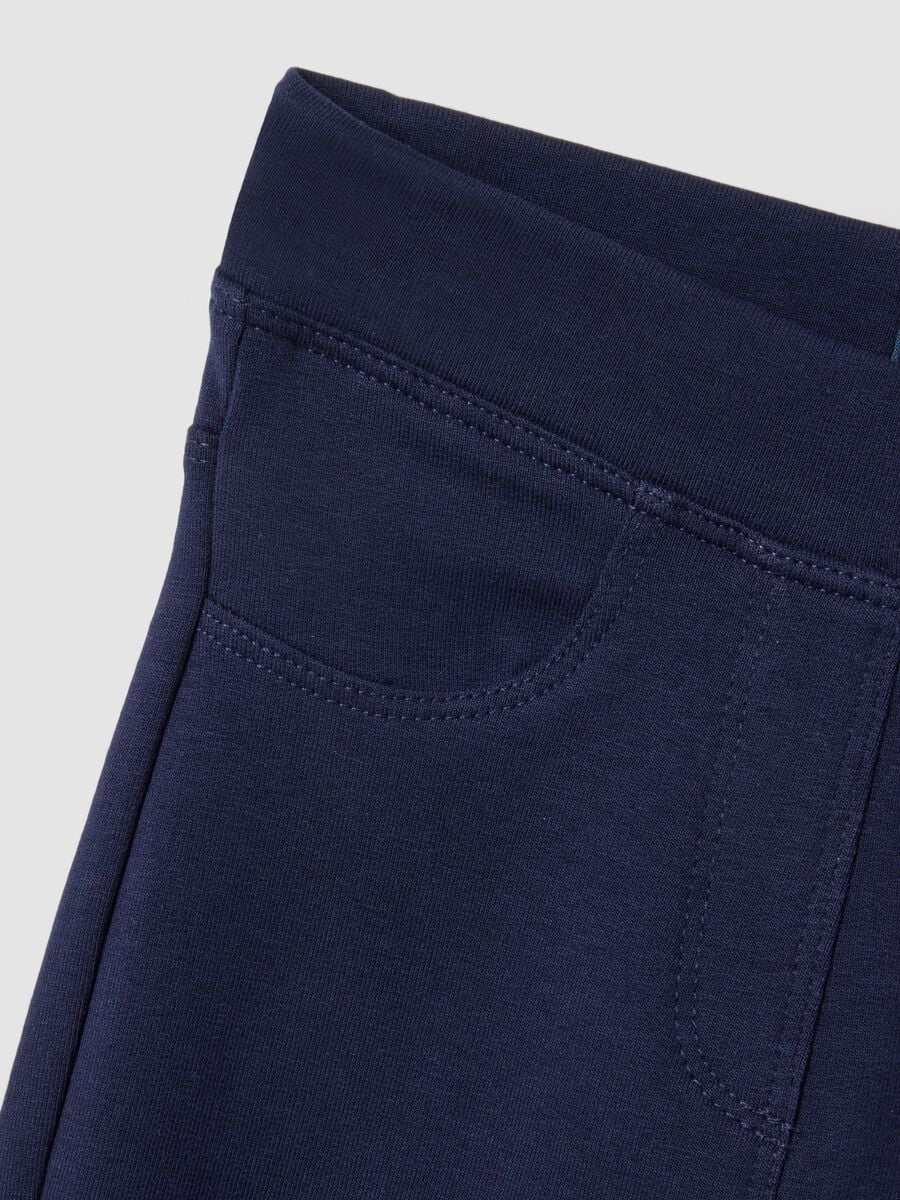 Blue organic cotton flare trousers_2