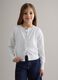 Girl's pure white cotton cardigan regular fit with cable knit_0