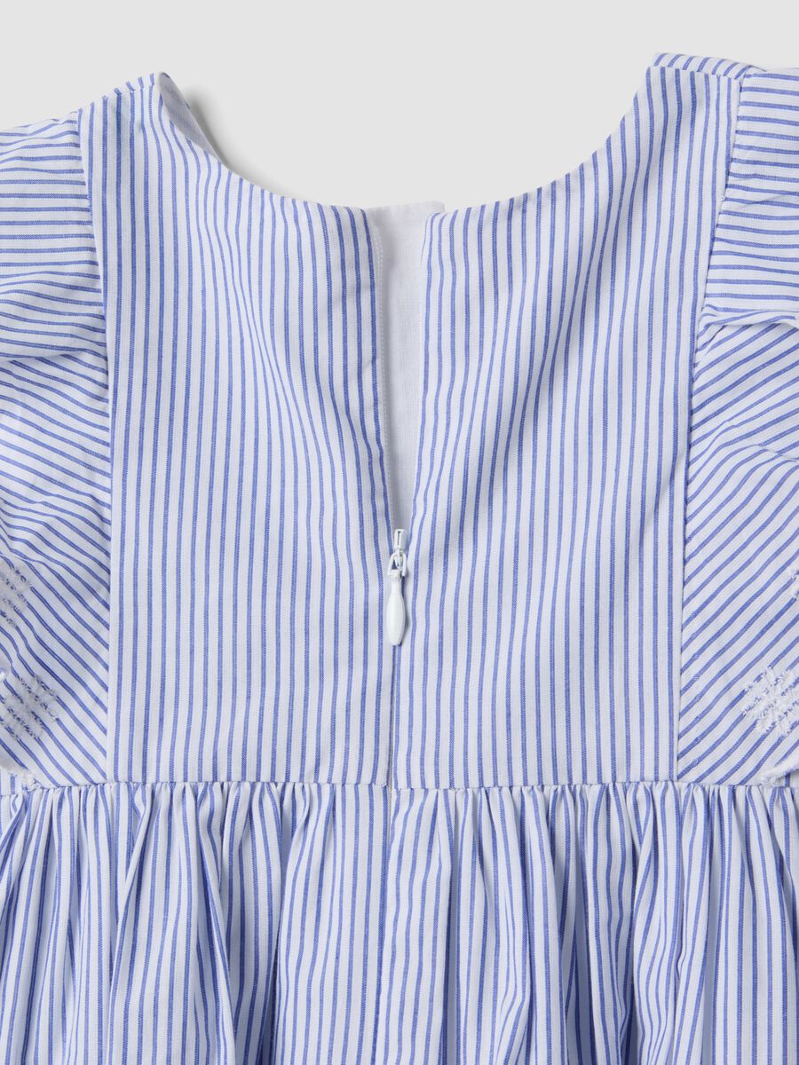 Girls' regular fit multicolour striped pure cotton dress_3