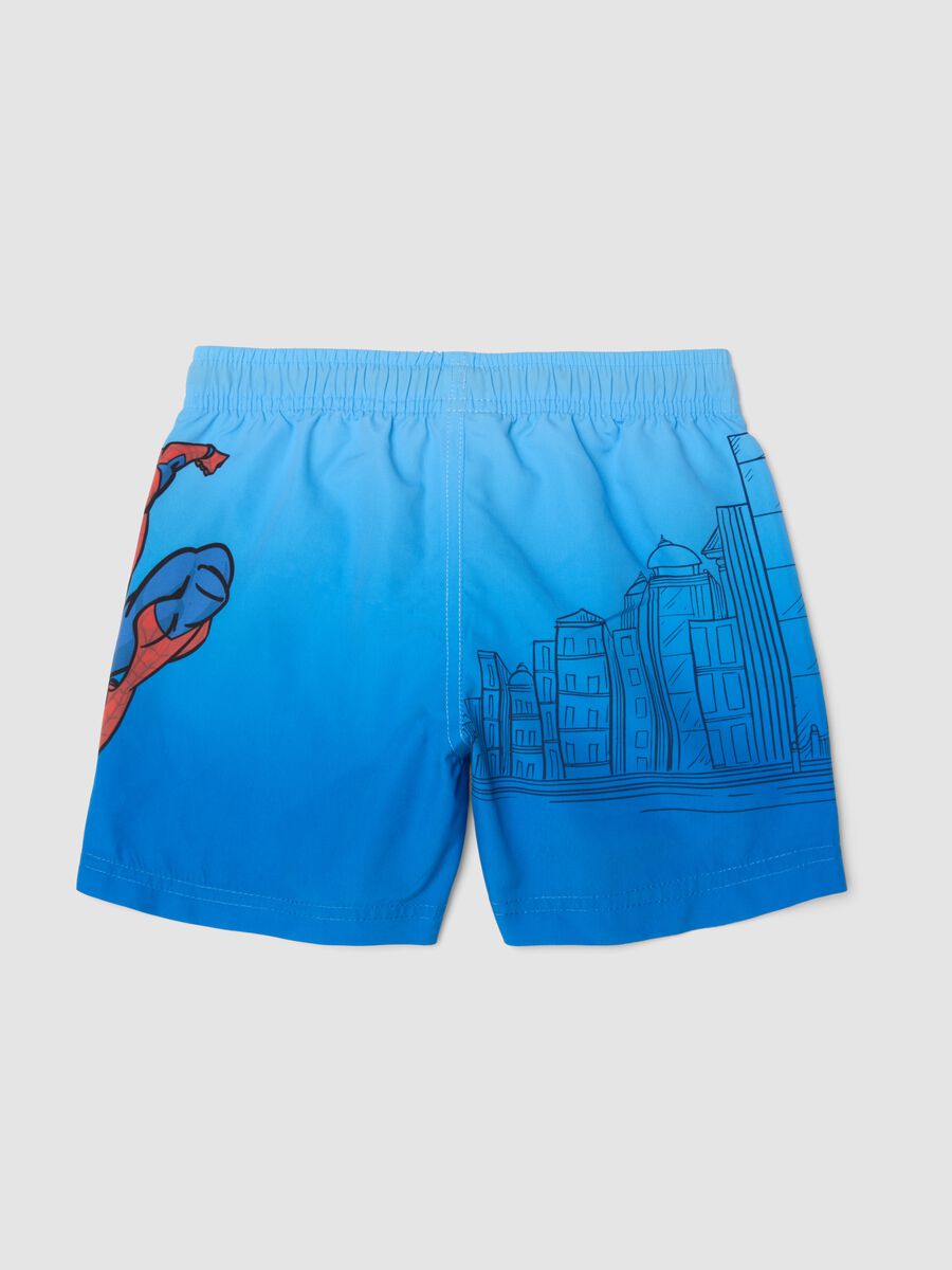 Boxer mare azzurro con stampa Spider-Man_1