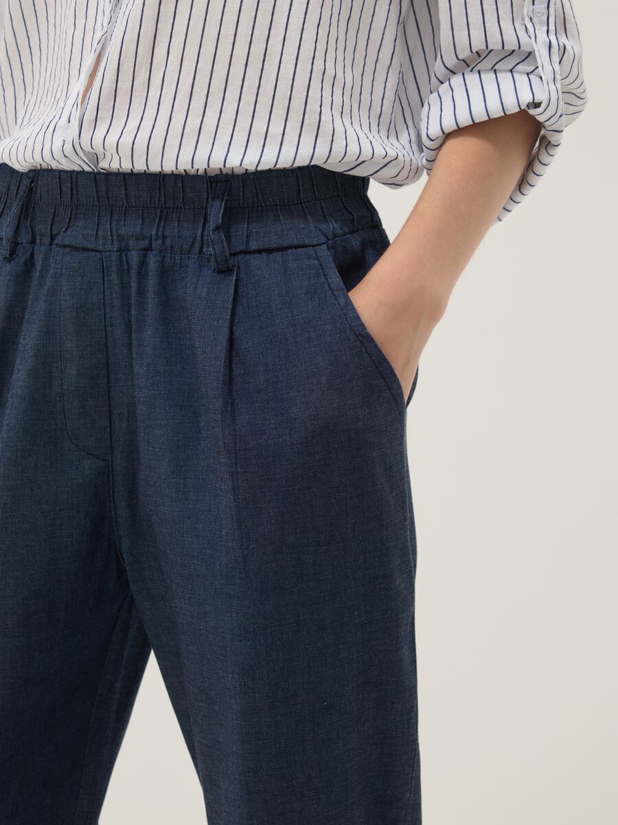Blue stretch cotton trousers_2