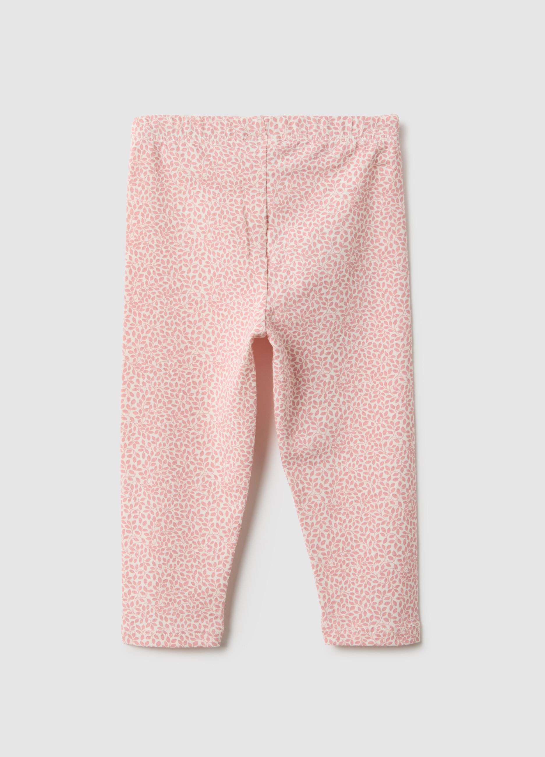 Pink Slim Fit Cotton Stretch Leggings for Girls