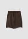 Brown pure cotton shorts with elasticated waistband_3