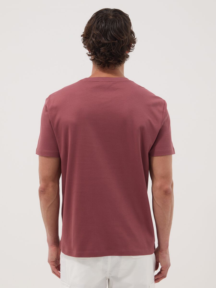 Red mercerised pure cotton slim-fit T-shirt_3