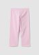 Pink slim fit stretch cotton leggings for girls_1