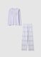 Girls' multicolour check regular fit pure cotton pyjamas_0