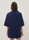 Blue pure cotton V-neck top_3