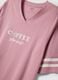 Pink pure organic cotton V-neck nightshirt with print_5