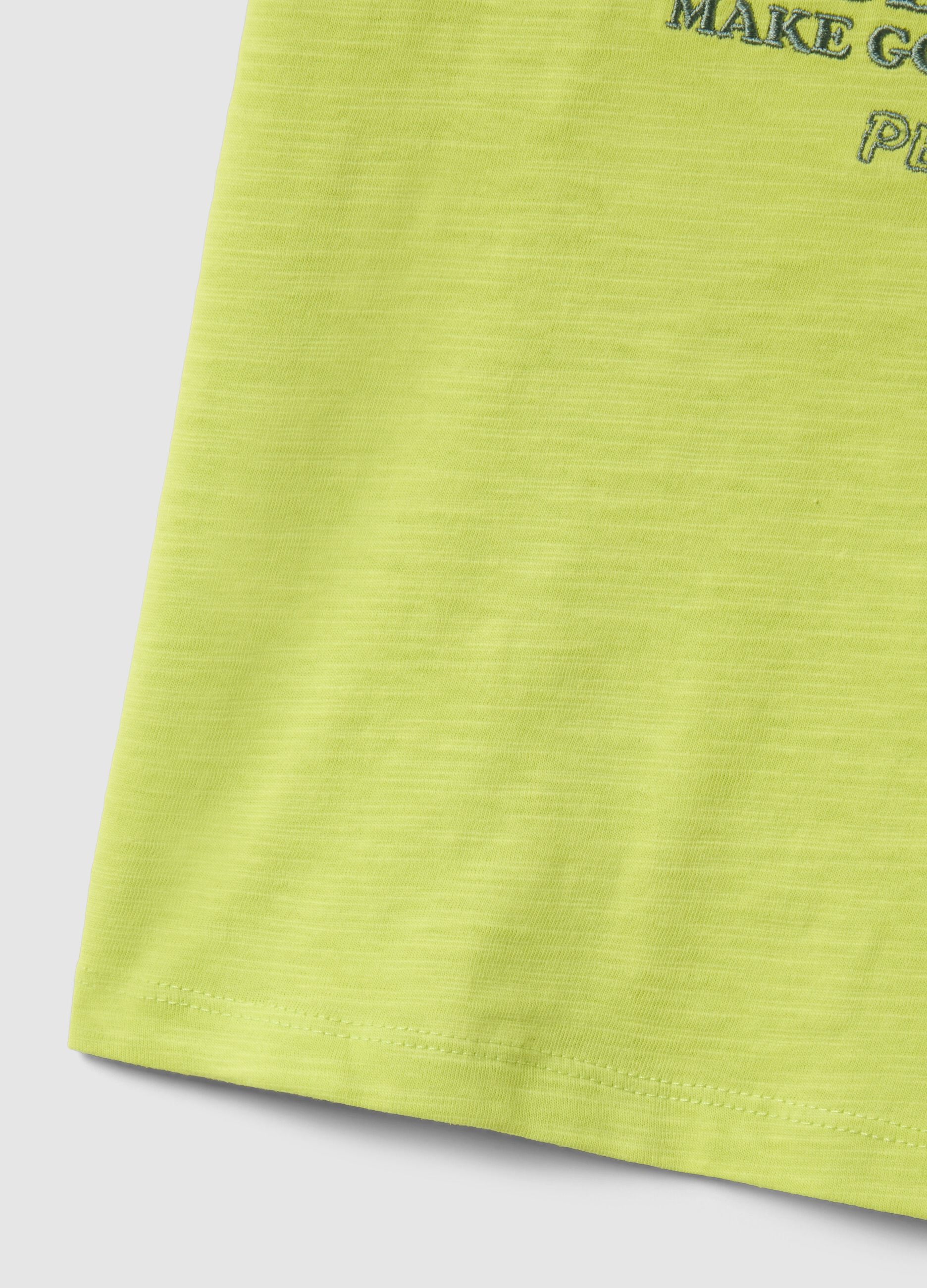 Yellow cotton blend kids' regular fit T-shirt with Peanuts