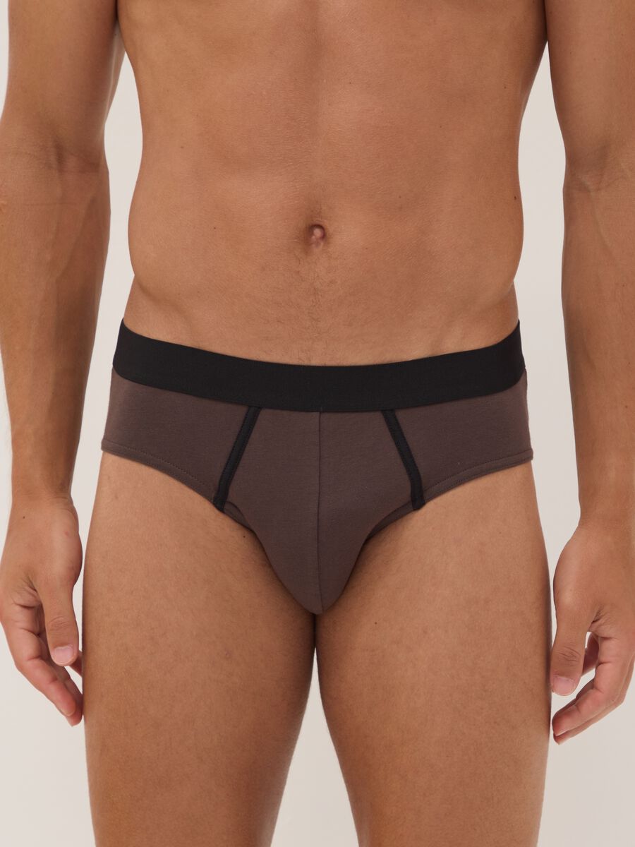Tripack di slip grigi in cotone organico elasticizzato_1