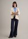 Beige cardigan in pure cotton oversized fit with deep V-neck_1