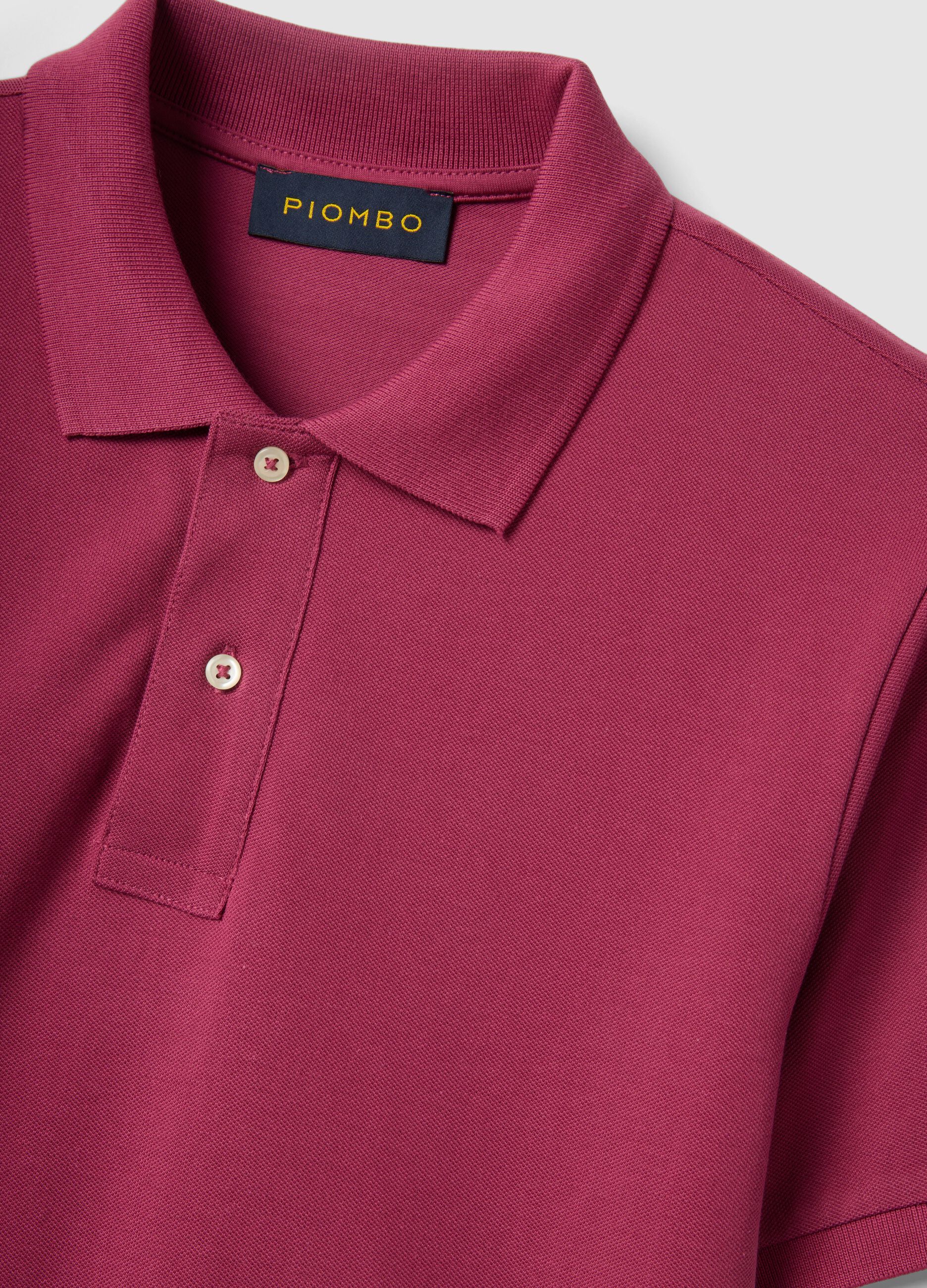 Pink Supima cotton polo shirt, regular fit