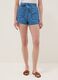 Denim shorts azzurri in puro cotone con vita elasticizzata regular fit_1